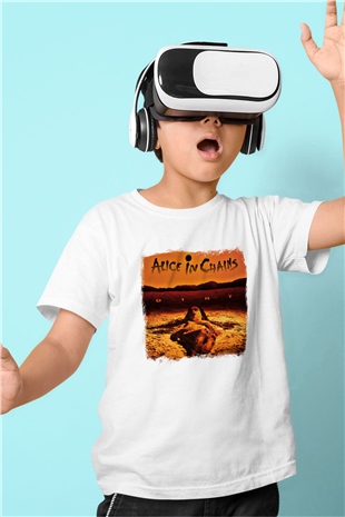 Alice in Chains Baskılı Unisex Beyaz Çocuk Tişört