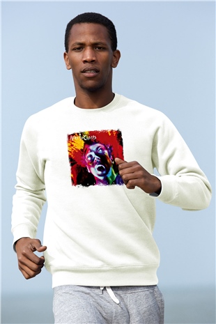 Alice in Chains Baskılı Unisex Beyaz Sweatshirt