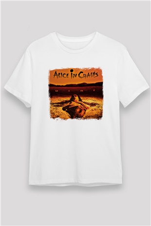 Alice in Chains Baskılı Unisex Beyaz Tişört