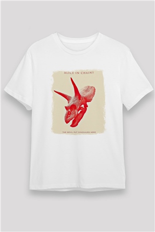 Alice in Chains Baskılı Unisex Beyaz Tişört