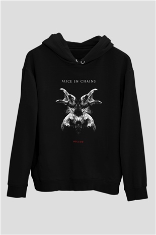Alice in Chains Baskılı Unisex Siyah Hoodie