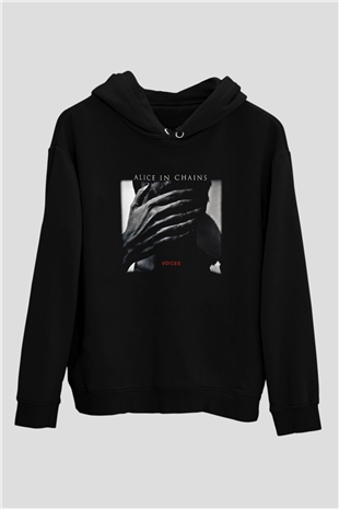 Alice in Chains Baskılı Unisex Siyah Hoodie