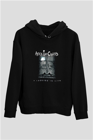 Alice in Chains Baskılı Unisex Siyah Hoodie