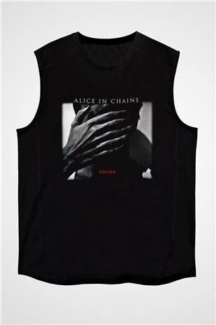 Alice in Chains Baskılı Unisex Siyah Kolsuz Tişört