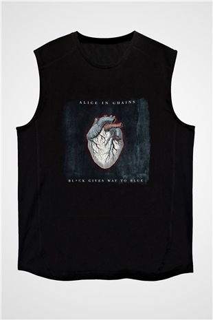 Alice in Chains Baskılı Unisex Siyah Kolsuz Tişört