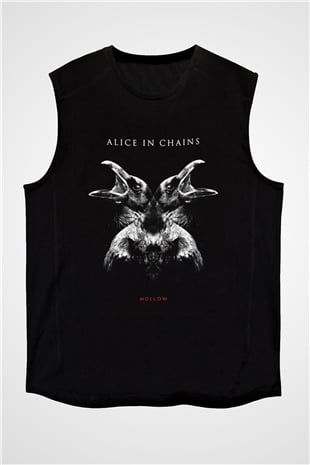 Alice in Chains Baskılı Unisex Siyah Kolsuz Tişört