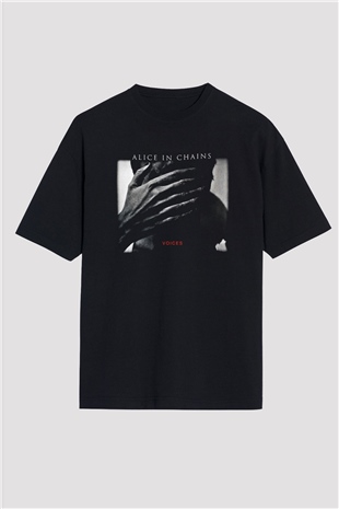 Alice in Chains Baskılı Unisex Siyah Oversize Tişört