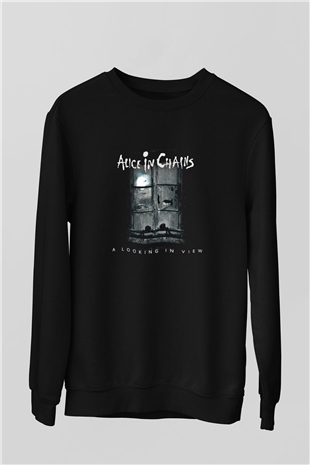 Alice in Chains Baskılı Unisex Siyah Sweatshirt