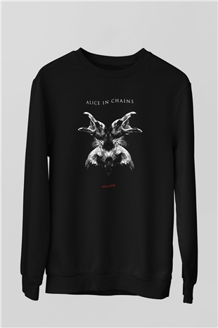 Alice in Chains Baskılı Unisex Siyah Sweatshirt