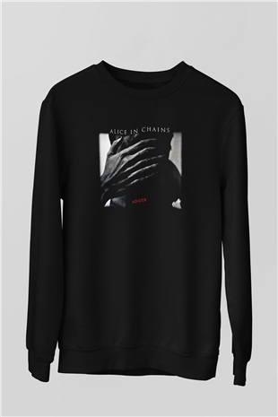 Alice in Chains Baskılı Unisex Siyah Sweatshirt