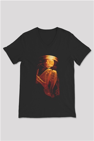 Alice in Chains Baskılı Unisex Siyah V Yaka Tişört