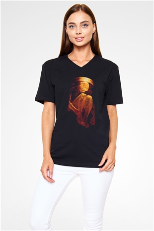 Alice in Chains Baskılı Unisex Siyah V Yaka Tişört