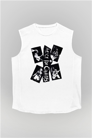 Alice in Chains Beyaz Unisex Kolsuz Tişört
