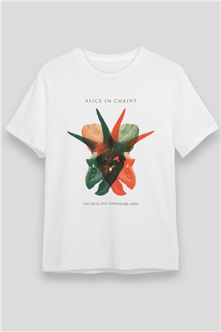 Alice in Chains Beyaz Unisex Tişört T-Shirt - TişörtFabrikası