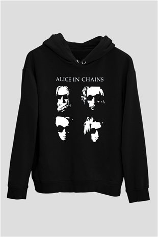 Alice in Chains Siyah Unisex Kapüşonlu Sweatshirt