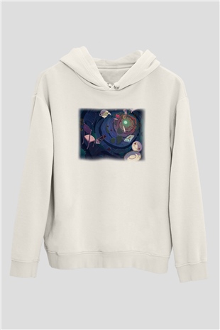 Alice in Wonderland Beyaz Unisex Hoodie