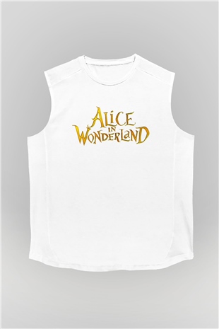 Alice in Wonderland Beyaz Unisex Kolsuz Tişört
