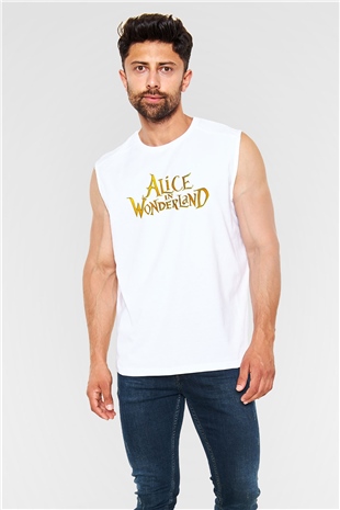 Alice in Wonderland Beyaz Unisex Kolsuz Tişört