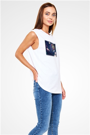 Alice in Wonderland Beyaz Unisex Kolsuz Tişört