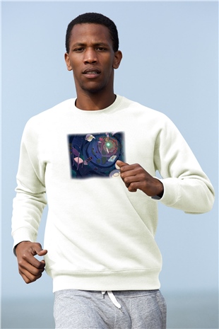 Alice in Wonderland Beyaz Unisex Sweatshirt