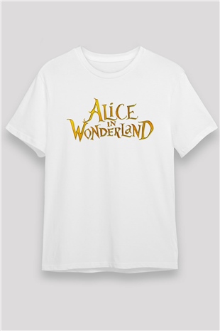 Alice in Wonderland Beyaz Unisex Tişört T-Shirt