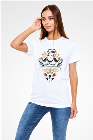 Alice in Wonderland Beyaz Unisex Tişört T-Shirt