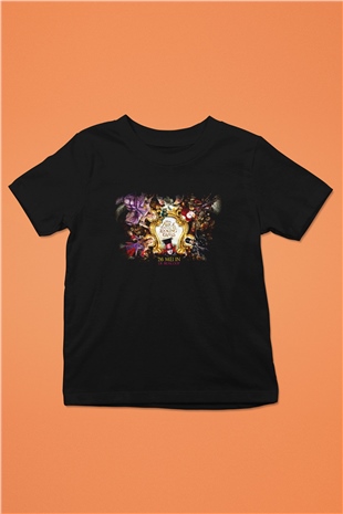 Alice in Wonderland Siyah Unisex Çocuk Tişört