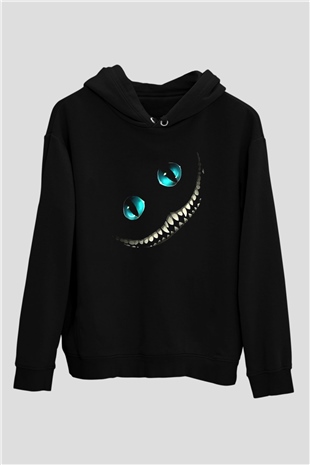 Alice in Wonderland Siyah Unisex Hoodie