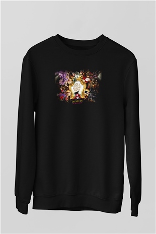 Alice in Wonderland Siyah Unisex Sweatshirt