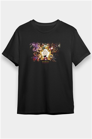 Alice in Wonderland Siyah Unisex Tişört T-Shirt