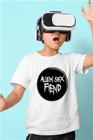 Alien Sex Fiend Baskılı Beyaz Unisex Beyaz Çocuk Tişört - Tshirt