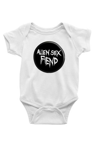 Alien Sex Fiend Baskılı Beyaz Unisex Bebek Body - Zıbın