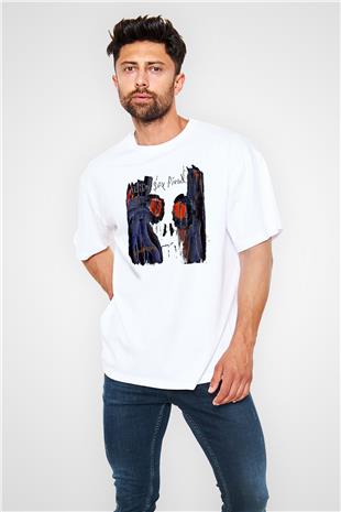 Alien Sex Fiend Baskılı Beyaz Unisex Oversize Tişört - Tshirt