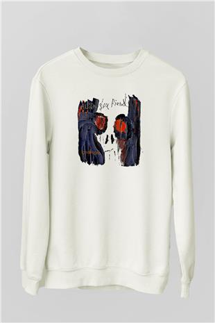 Alien Sex Fiend Baskılı Beyaz Unisex Sweatshirt