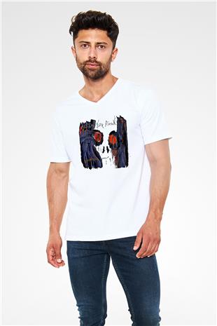 Alien Sex Fiend Baskılı Beyaz Unisex V Yaka Tişört - Tshirt