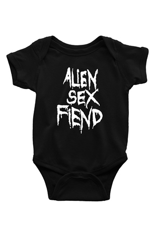 Alien Sex Fiend Baskılı Unisex Siyah Bebek Body - Zıbın