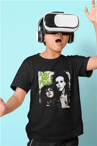 Alien Sex Fiend Baskılı Unisex Siyah Çocuk Tişört - Tshirt