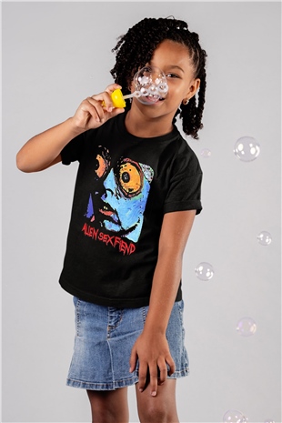 Alien Sex Fiend Baskılı Unisex Siyah Çocuk Tişört - Tshirt