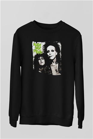 Alien Sex Fiend Baskılı Unisex Siyah Sweatshirt