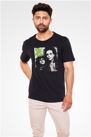 Alien Sex Fiend Baskılı Unisex Siyah Tişört - Tshirt