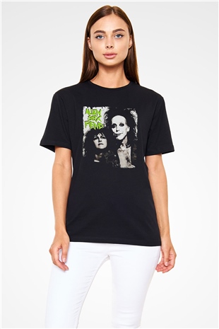 Alien Sex Fiend Baskılı Unisex Siyah Tişört - Tshirt