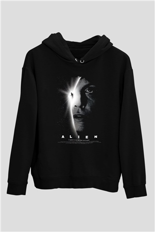 Alien Siyah Unisex Hoodie