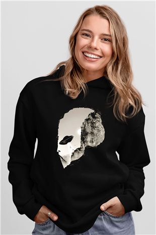 Alien Siyah Unisex Kapşonlu Sweatshirt