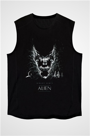 Alien Siyah Unisex Kolsuz Tişört