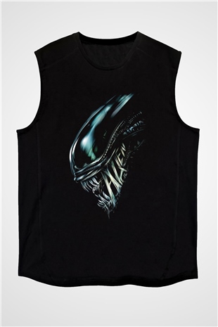 Alien Siyah Unisex Kolsuz Tişört