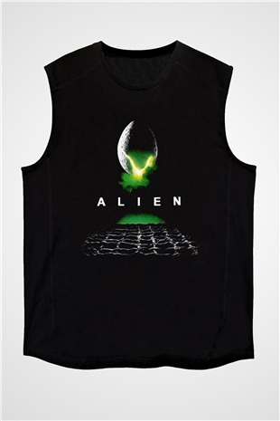 Alien Siyah Unisex Kolsuz Tişört