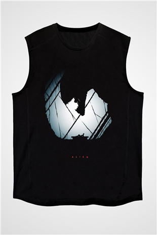 Alien Siyah Unisex Kolsuz Tişört