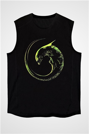 Alien Siyah Unisex Kolsuz Tişört