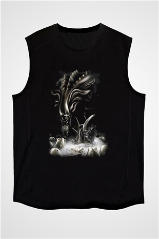 Alien Siyah Unisex Kolsuz Tişört