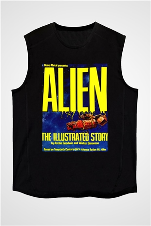Alien Siyah Unisex Kolsuz Tişört